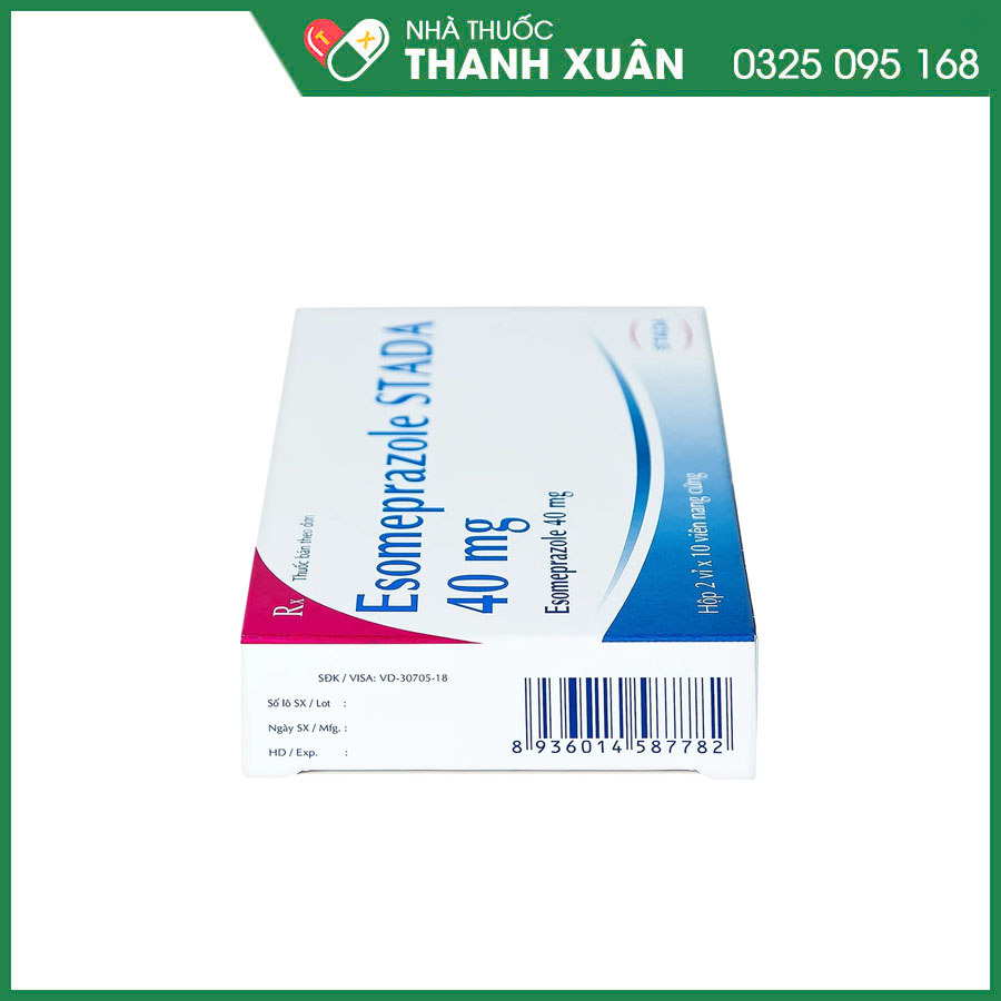 Esomeprazole Stada 40mg thuốc điều trị trào ngược dạ dày-thực quản, hội chứng Zollinger-Ellison, loét dạ dày-tá tràng